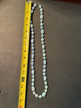 Light Blue Opal Beaded Necklace for Women vintage